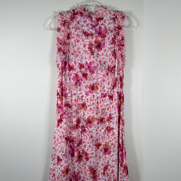 MISA Los Angeles Aurelie Pink Floral Midi Dress Sleeveless Gardenia Size S Boho - Picture 11 of 15